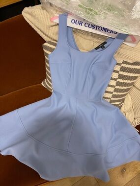 Lulu's Light Blue Sleeveless Fit-and-Flare Mini Dress